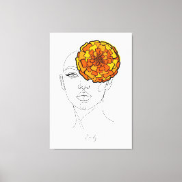 Personalized October Birth Flower Portrait Canvastryck