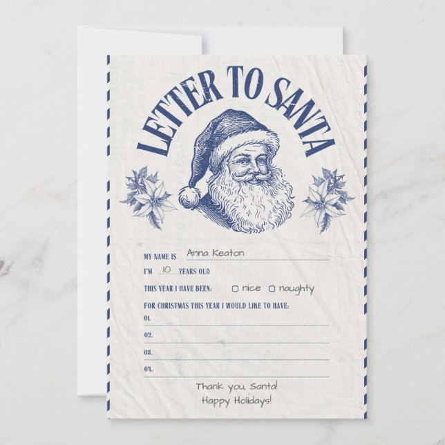 Personalized Official North Pole Letter From Santa Inbjudningar (Framsida)