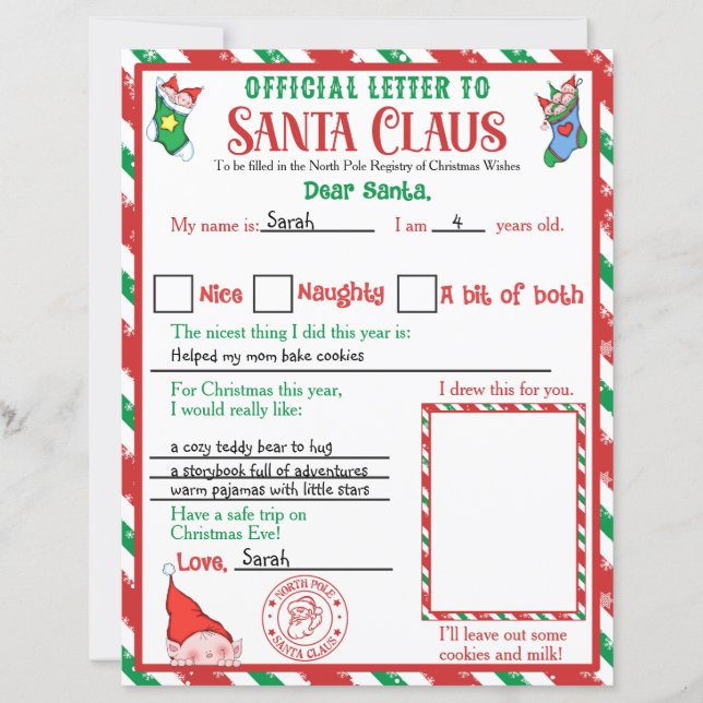 Personalized Official North Pole Letter to Santa (Framsida)