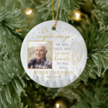 Personalized On Angels Wings Photo Ornament