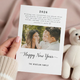 Personalized One-Photo New Year Card 2026 Julkort