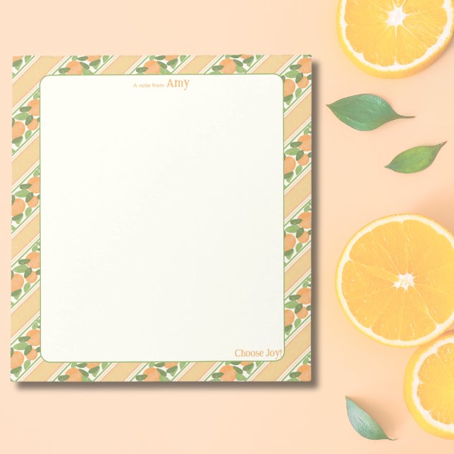 Personalized Orange Grove Striped Notepad   Anteckningsblock (Personalized Orange Grove Striped Notepad  )