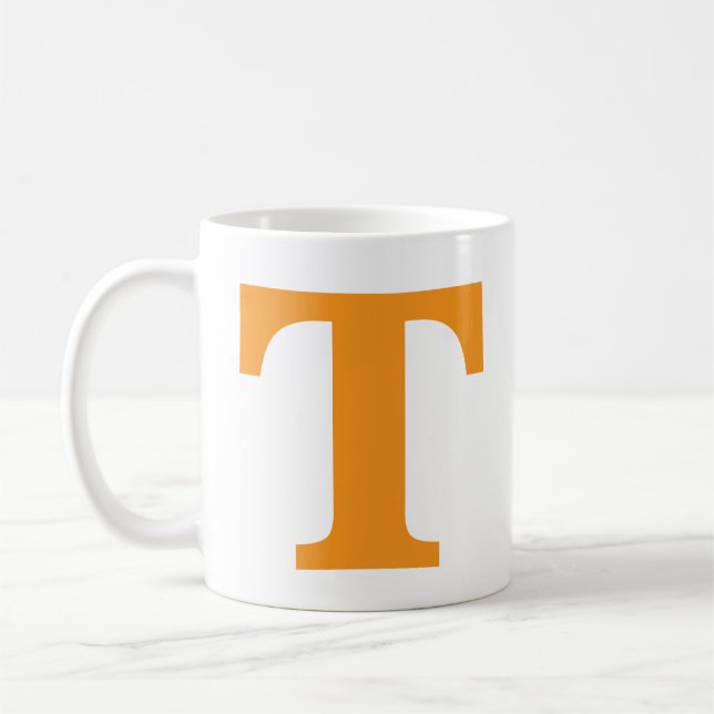 Personalized Orange Monogram | Classic Collegiate Kaffemugg (Vänster)
