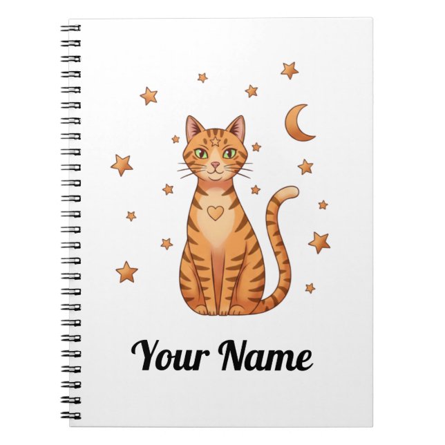 Personalized Orange Tabby Cat Notebook Anteckningsbok (Framsidan)