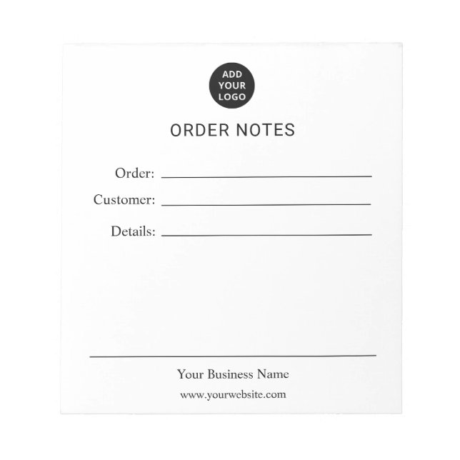 Personalized Order Notes Notepad Anteckningsblock (Framsida)