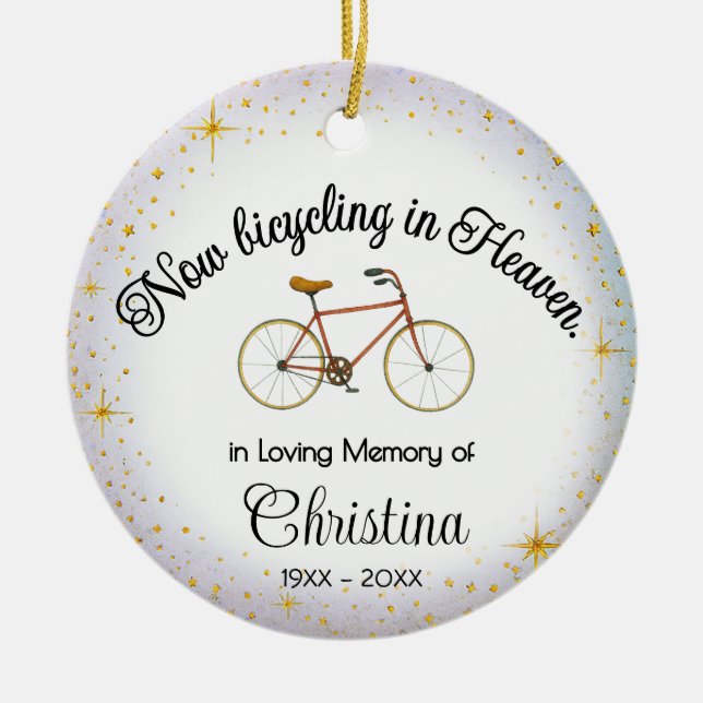 Personalized Ornament | Bicyclist "In Memory" (Framsidan)