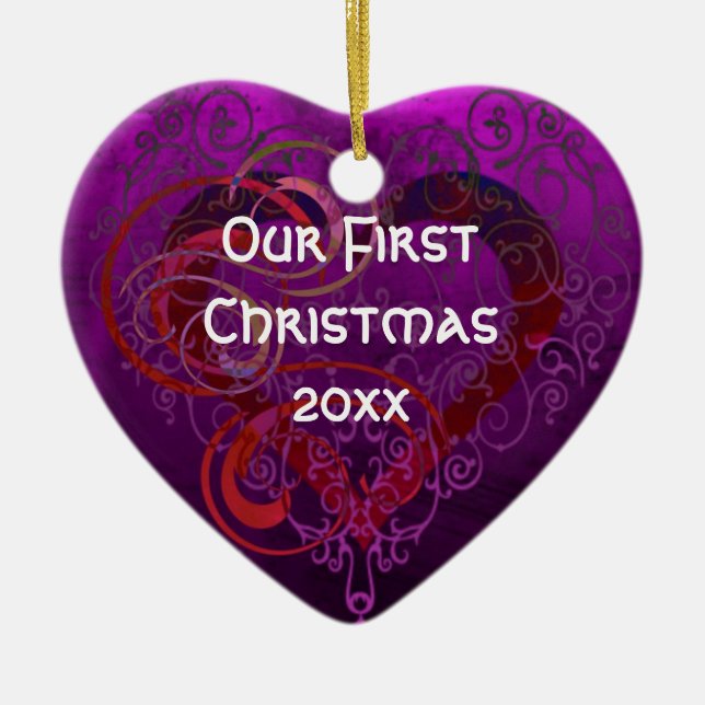 Personalized Our First Christmas Heart Ornament (Framsidan)