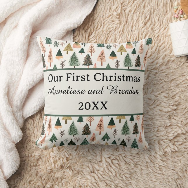Personalized Our First Christmas Together Holiday  Kudde (Filt)