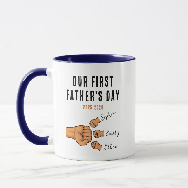 Personalized Our First Father’s Day Mug | New Dad Mugg (Vänster)