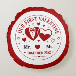 Personalized "Our First Valentine" Mr. & Ms.  Rund Kudde