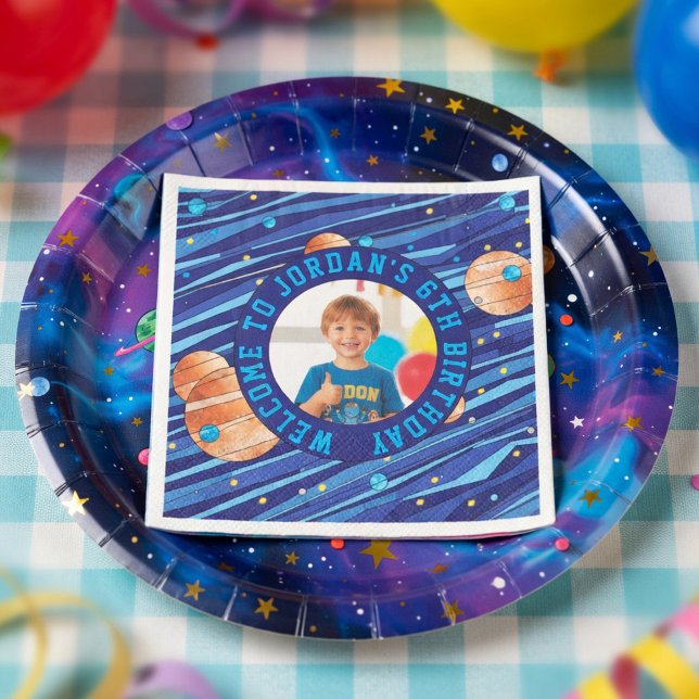 Personalized Outer Space Galaxy Birthday Pappersservett (Skapare uppladdad)