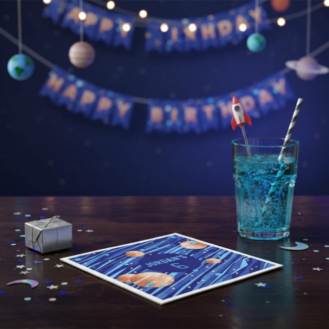 Personalized Outer Space Galaxy Birthday Pappersservett (Skapare uppladdad)