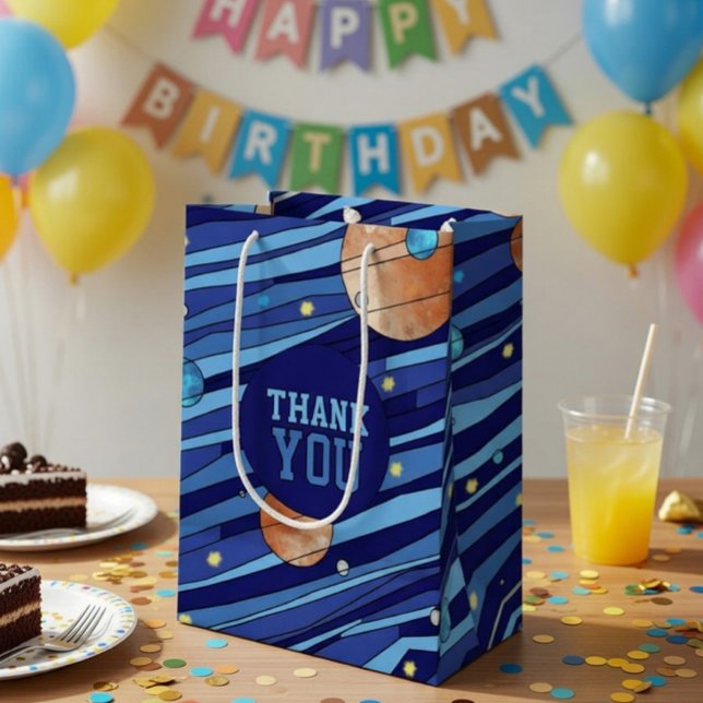 Personalized Outer Space Galaxy Birthday THANK YOU (Skapare uppladdad)