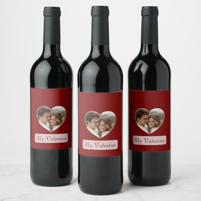 Personalized Own Couple Photo Love Beverage Labels Vinflaska Etikett (Flaskor)