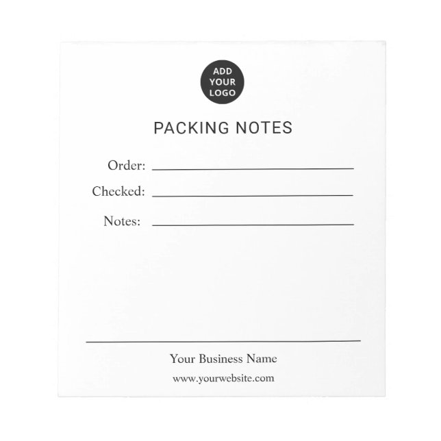 Personalized Packing Notes Notepad Anteckningsblock (Framsida)