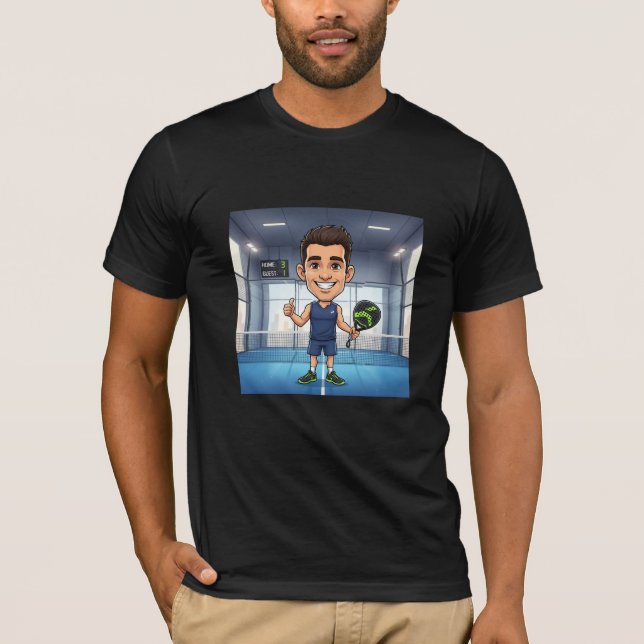 Personalized Paddle Player Cartoon Caricature T Shirt (Framsida)