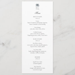 Personalized Palm Tree Beach Elegant Wedding Menu Meny