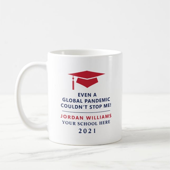 Personalized Pandemic - Graduate Class of 2021 Mug Kaffemugg (Vänster)