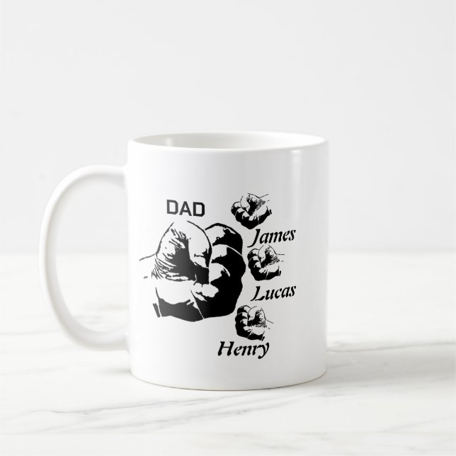 Personalized Papa mug, Custom Fathers Day mug Kaffemugg (Vänster)