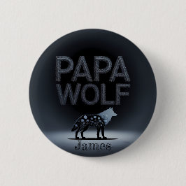 Personalized Papa Wolf Nature Silhouette Knapp