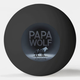 Personalized Papa Wolf Nature Silhouette Pingisboll