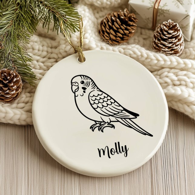 Personalized Parakeet Christmas Julgransprydnad Keramik (Skapare uppladdad)