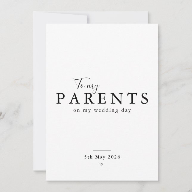 Personalized Parents Wedding Day Thank You Card Inbjudningar (Framsida)