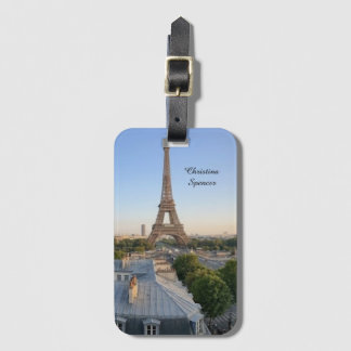 Personalized Paris City Skyline Custom Bagagebricka