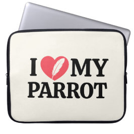 Personalized Parrot Love Minimal Typography White Laptop Fodral