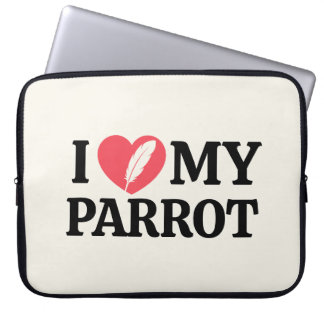 Personalized Parrot Love Minimal Typography White Laptop Fodral
