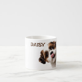 Personalized Pastel Brown Dog Photo Espresso Mug Espressomugg