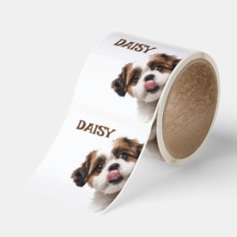 Personalized Pastel Brown Dog Photo Stickers Fyrkantigt Klistermärke