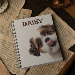 Personalized Pastel Brown Notebook Dog Photo Anteckningsbok