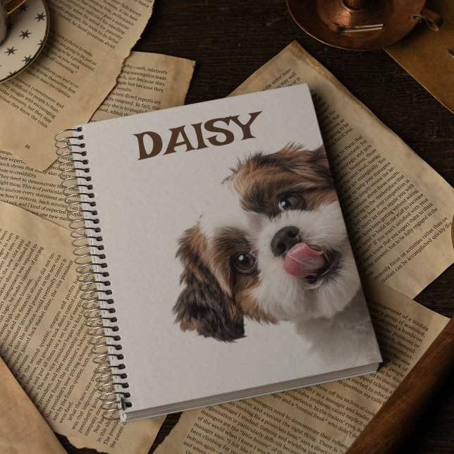 Personalized Pastel Brown Notebook Dog Photo Anteckningsbok (Skapare uppladdad)
