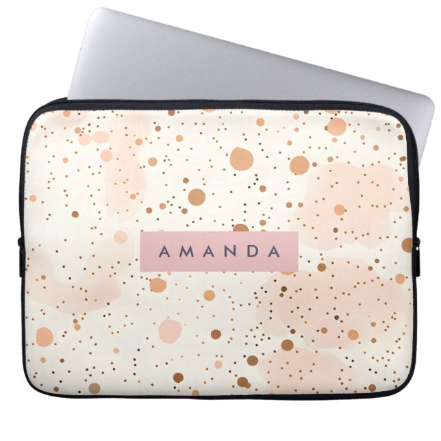 Personalized Pastel Confetti Dot Style Laptop Fodral (Framsidan)