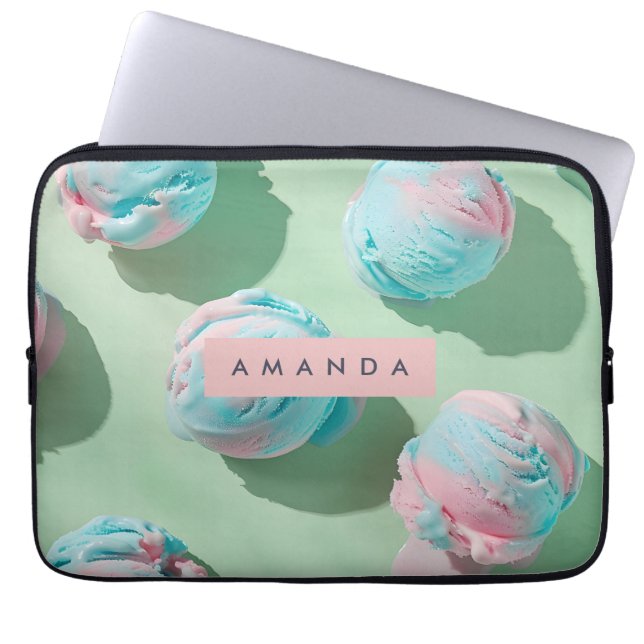 Personalized Pastel Cotton Candy Dream Aesthetic Laptop Fodral (Framsidan)