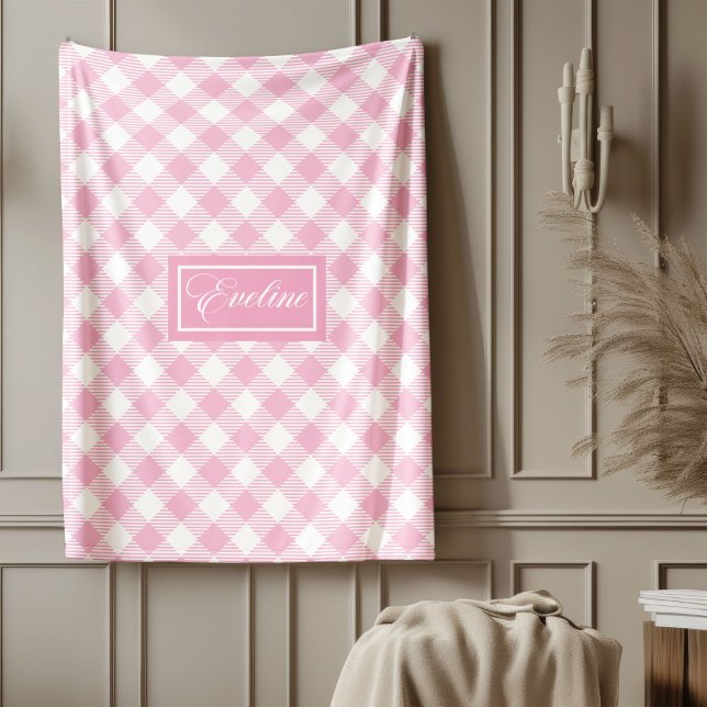 Personalized Pastel Plaid Blanket Elegant Design Fleecefilt (Personalized Pastel Plaid Blanket Elegant Design)