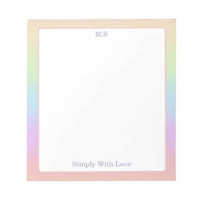 personalized Pastel Rainbow Anteckningsblock (Framsida)