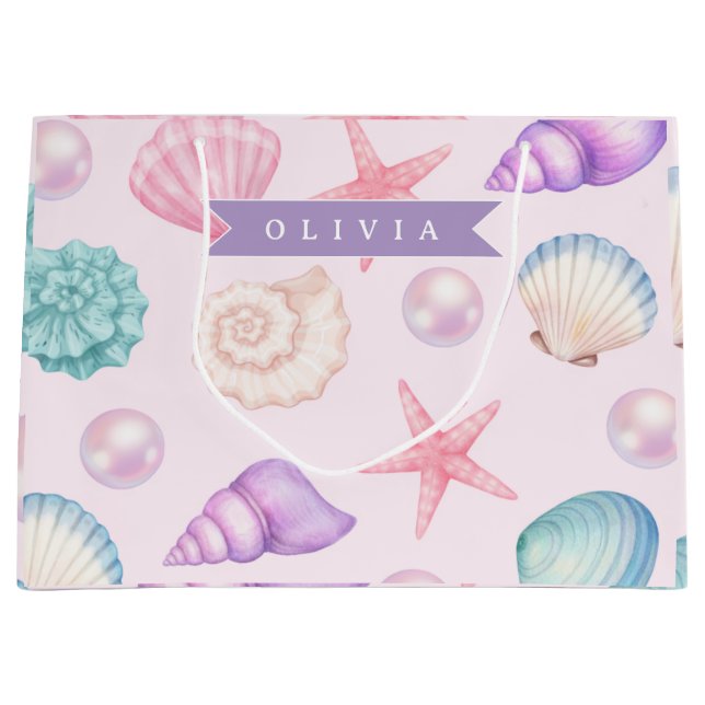 Personalized Pastel Seashell Coastal Custom Name (Framsidan)