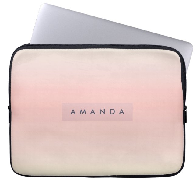 Personalized Pastel Warm Peach Blush Fade Laptop Fodral (Framsidan)