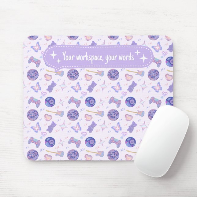 Personalized pastel y2k lavender aesthetic pattern musmatta (Med mus)