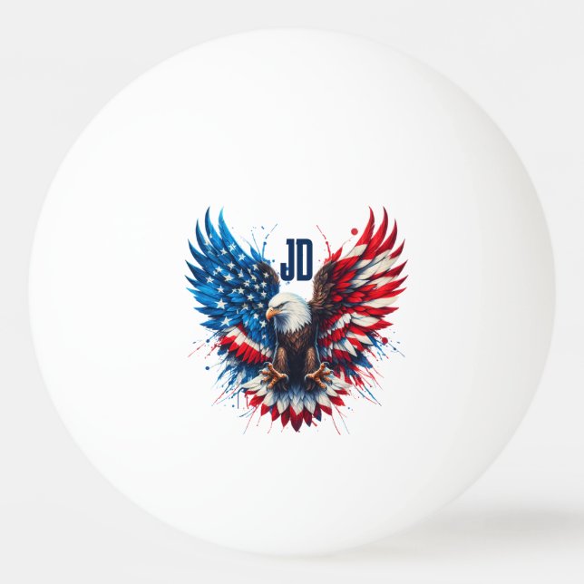 Personalized Patriotic Colors America Bold Eagle Pingisboll (Framsidan)