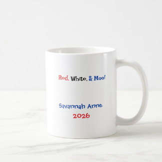 Personalized Patriotic Highland Cow Kaffemugg