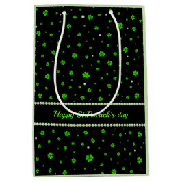 Personalized Pattern of green shamrocks with pearl