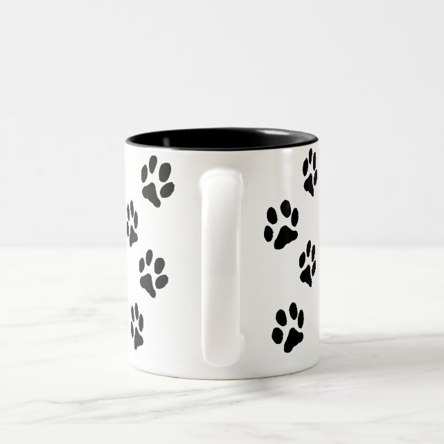 personalized paw mug Två-Tonad mugg (Handtag)