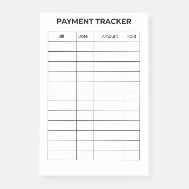 Personalized Payment Tracker  Post-it Block (Framsida)