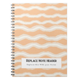 Personalized Peach Wave Patterned  Anteckningsbok