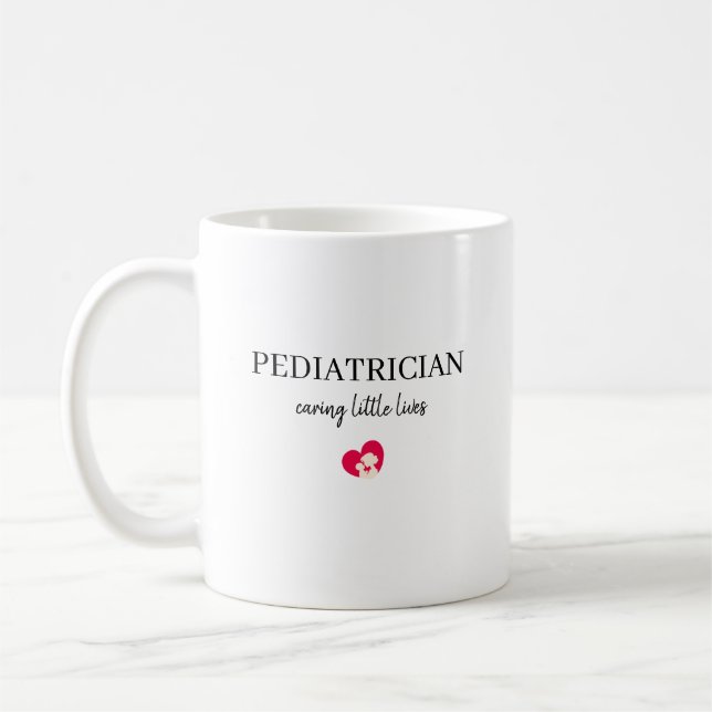 Personalized Pediatrician Caring Little Lives Gift Kaffemugg (Vänster)