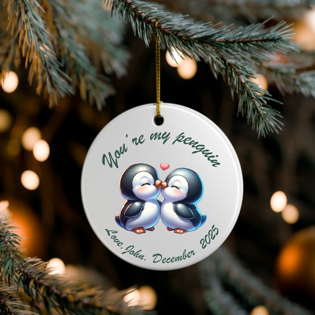 Personalized Penguin Couple Christmas Ornament  (Skapare uppladdad)