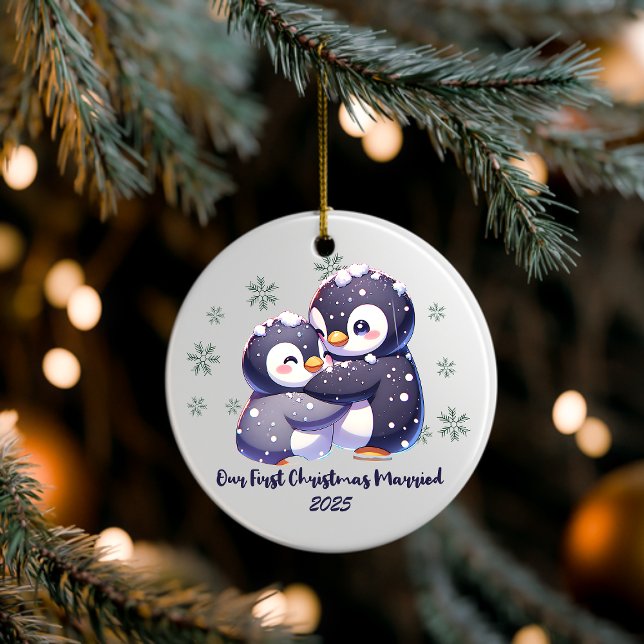 Personalized Penguin Couple Christmas Ornament (Skapare uppladdad)